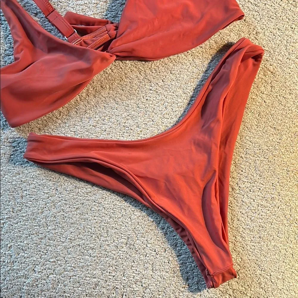 Stylish Women's Swimwear Set -burnt orange and mauve